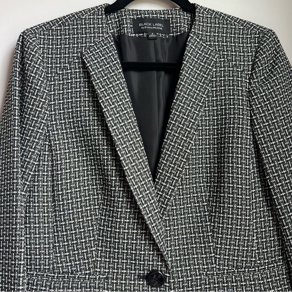 Evan Picone Green, Black & White Tweed Blazer - Size 8 - Picture 2 of 7